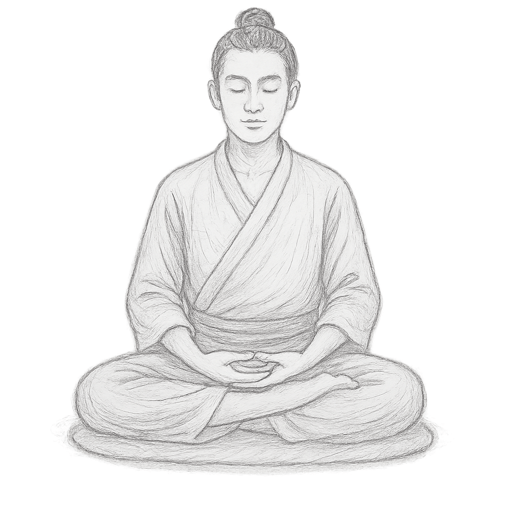 Rinzai Zen Praxisgruppe Buddha, Handzeichnung Carola Scheer